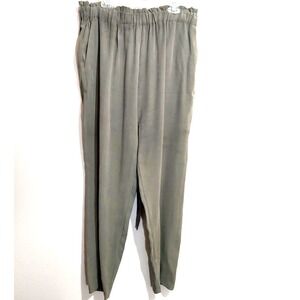 BCBGeneration Womens Medium Pants Pull On Self Tie Belt Tapered Ankle Olive NEW